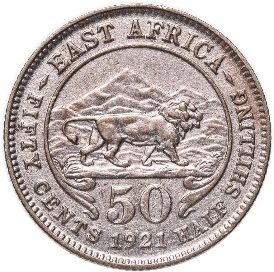 Британская Восточная Африка 50 центов (cents) 1921, аверс