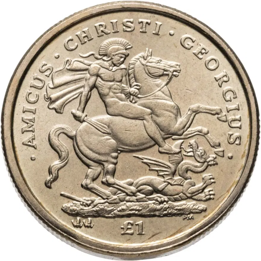 Гибралтар 1 фунт (pound) 2003 "1700 лет со дня смерти Святого Георгия", аверс