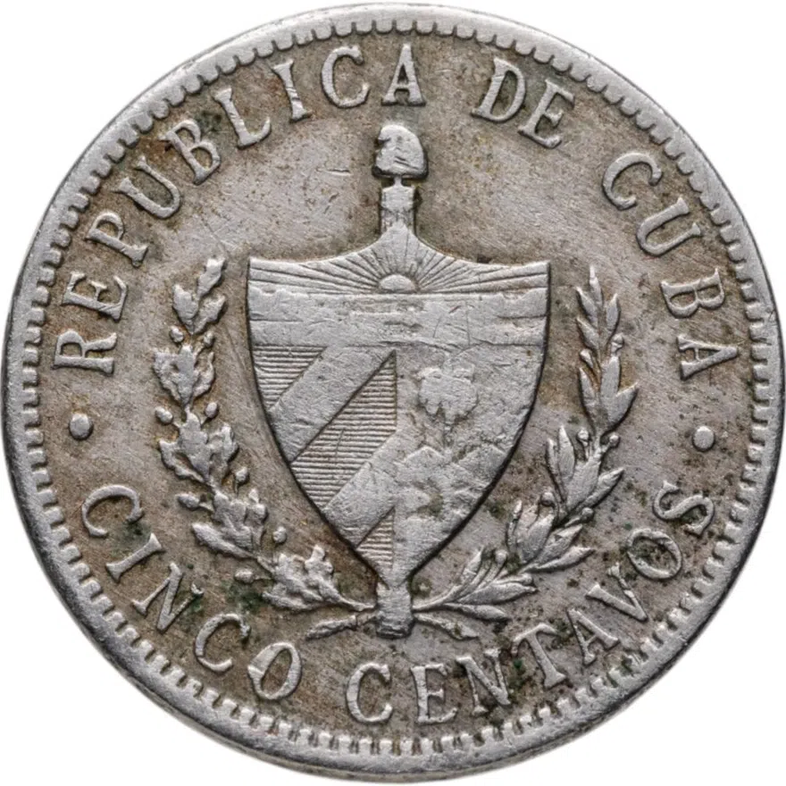 Куба 5 сентаво (centavos) 1946, реверс