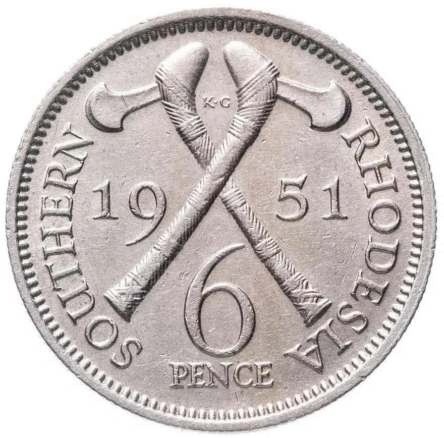 Южная Родезия 6 пенсов (pence) 1951