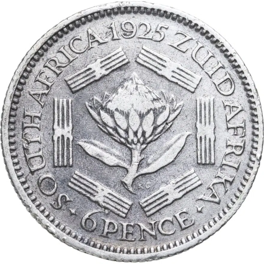 ЮАР 6 пенсов (pence) 1925, аверс