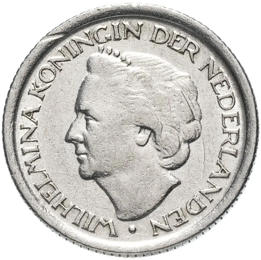 Нидерланды 25 центов (cents) 1948, аверс