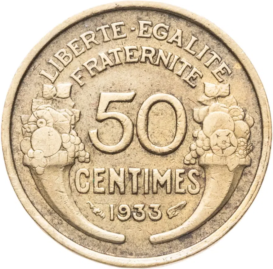Франция 50 сантимов (centimes) 1933, аверс