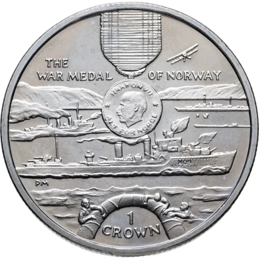 Остров Мэн 1 крона (crown) 2004 Награды - Военная медаль (Норвегия), аверс
