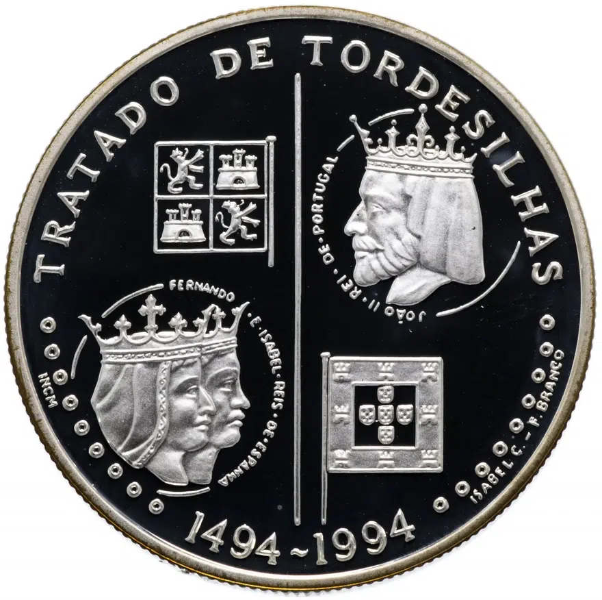 Португалия 200 эскудо (escudos) 1994  500 лет с момента заключения Тордесильясского договора
