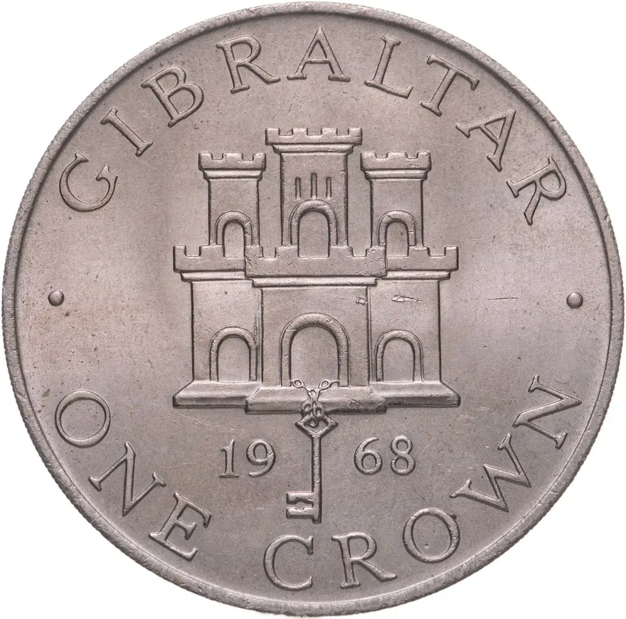 Гибралтар 1 крона (crown) 1968, аверс