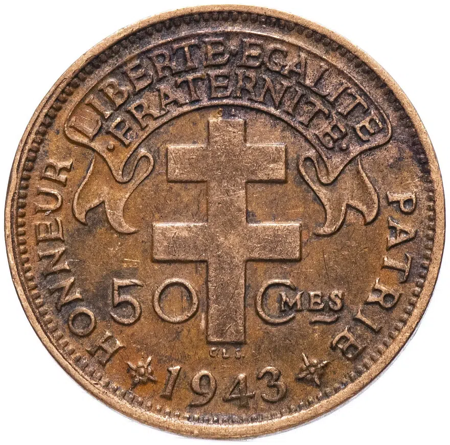 Французская Экваториальная Африка 50 сантимов (centimes) 1943