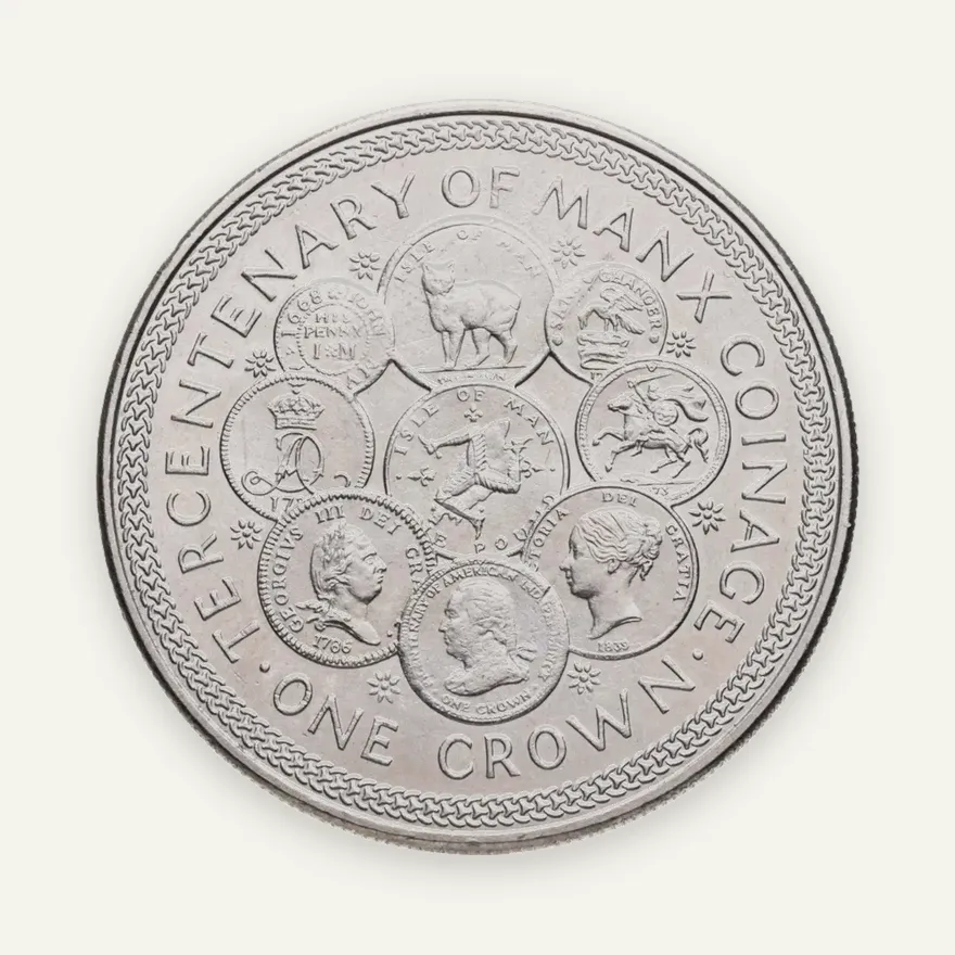 Остров Мэн 1 крона (crown) 1979  300 лет монетам острова Мэн, реверс