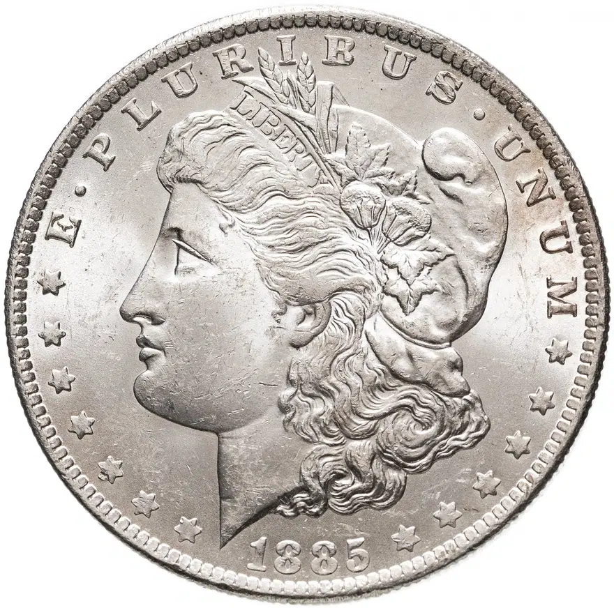 США 1 доллар (dollar) 1885 O Доллар Моргана знак монетного двора: "O" - Новый Орлеан