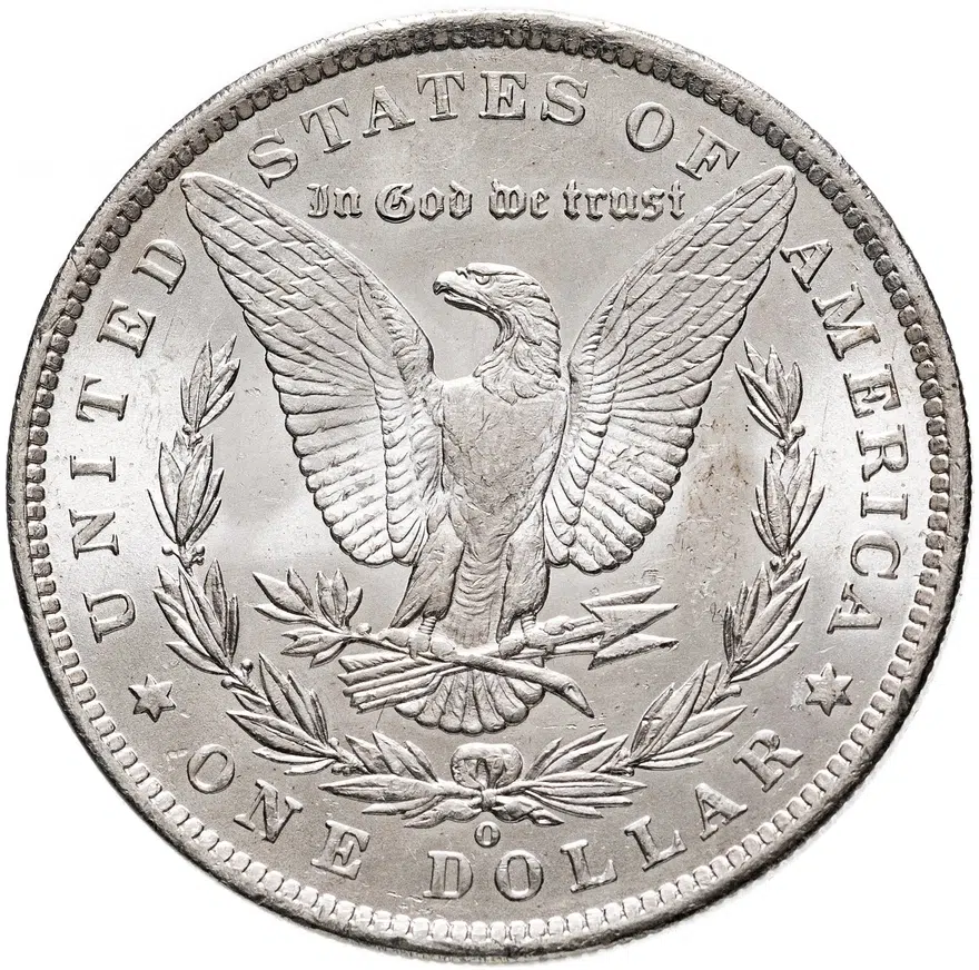 США 1 доллар (dollar) 1885 O Доллар Моргана знак монетного двора: "O" - Новый Орлеан, реверс