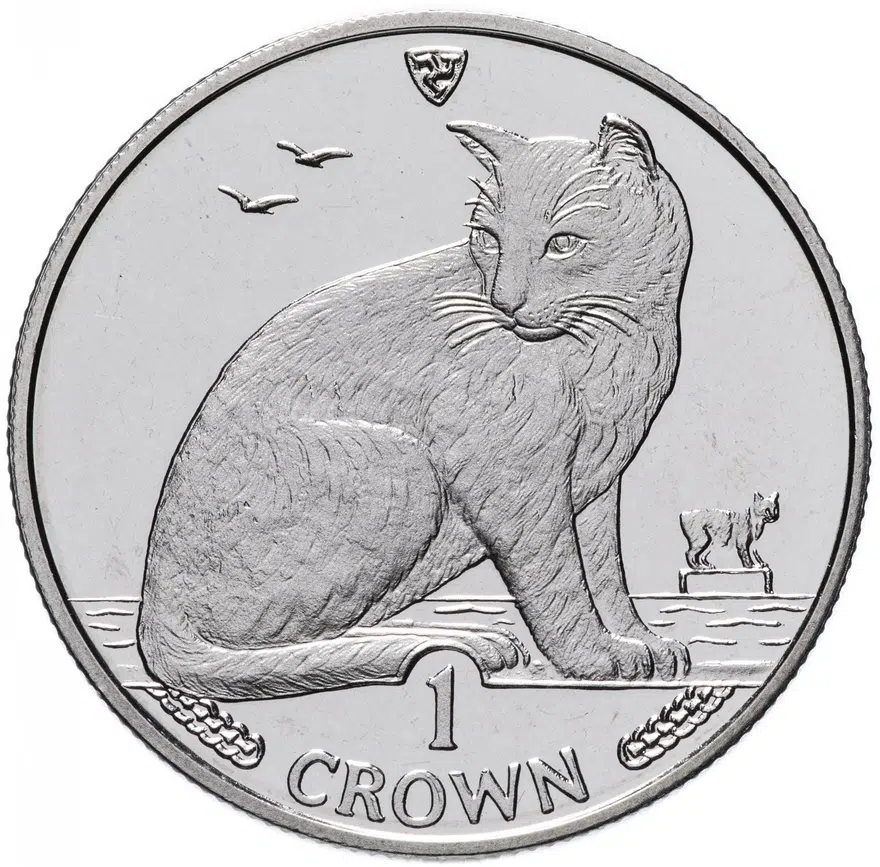 Остров Мэн 1 крона (crown) 1990 "Кошки - Уличная кошка"