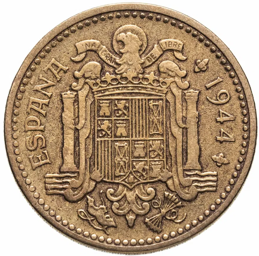 Испания 1 песета (peseta) 1944