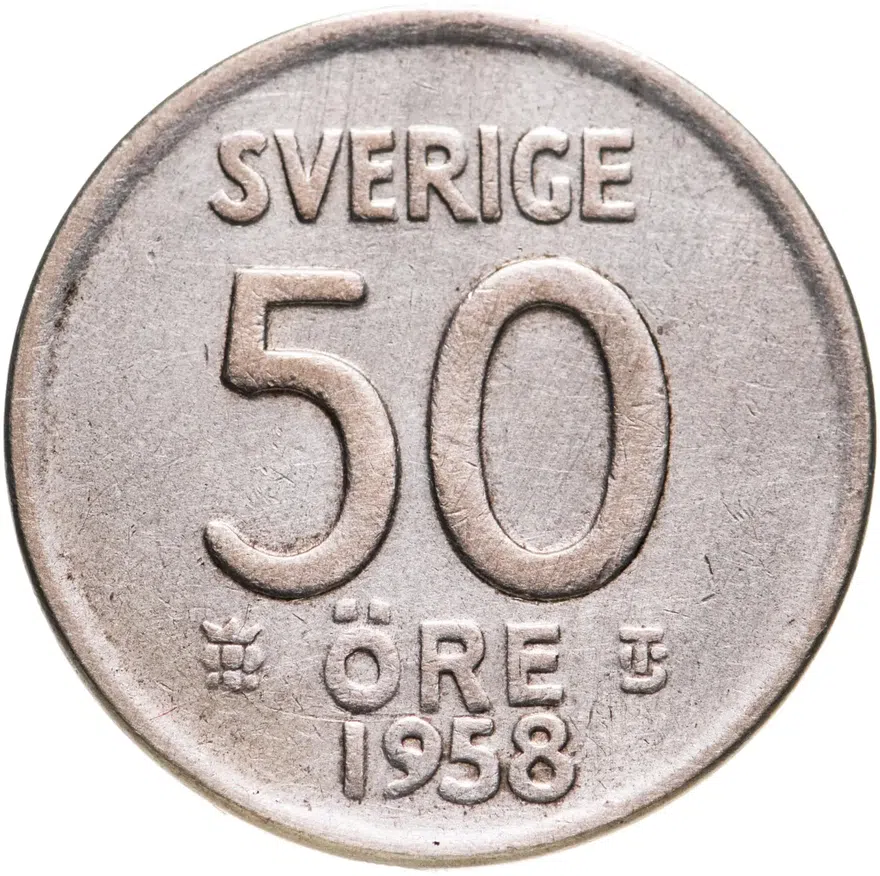 Швеция 50 эре (ore) 1958