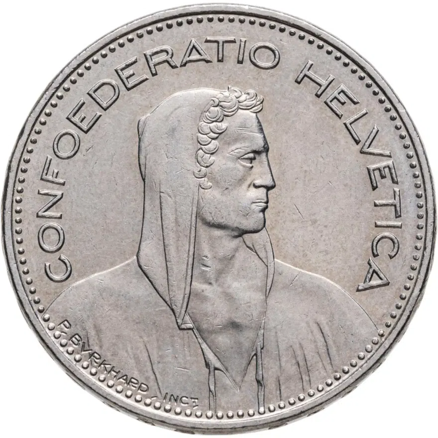 Швейцария 5 франков (francs) 1999, реверс