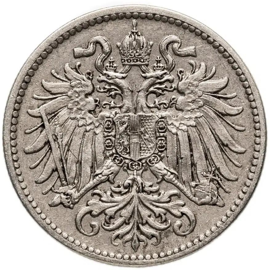 Австрия 10 геллеров (heller) 1916  Императорский герб, реверс