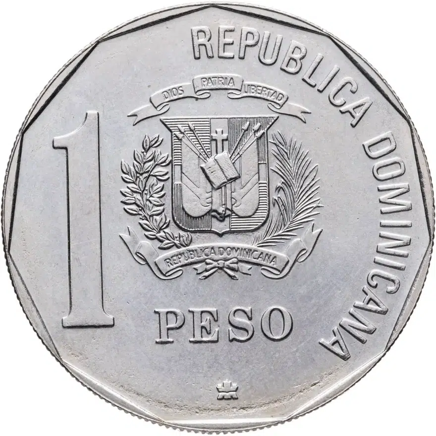 Доминикана 1 песо (peso) 1991  500 лет открытию и евангелизации Америки, реверс