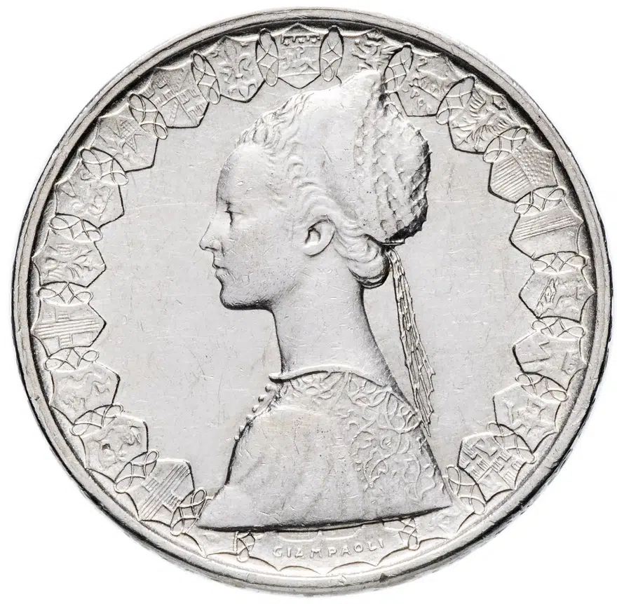 Италия 500 лир 1961, аверс