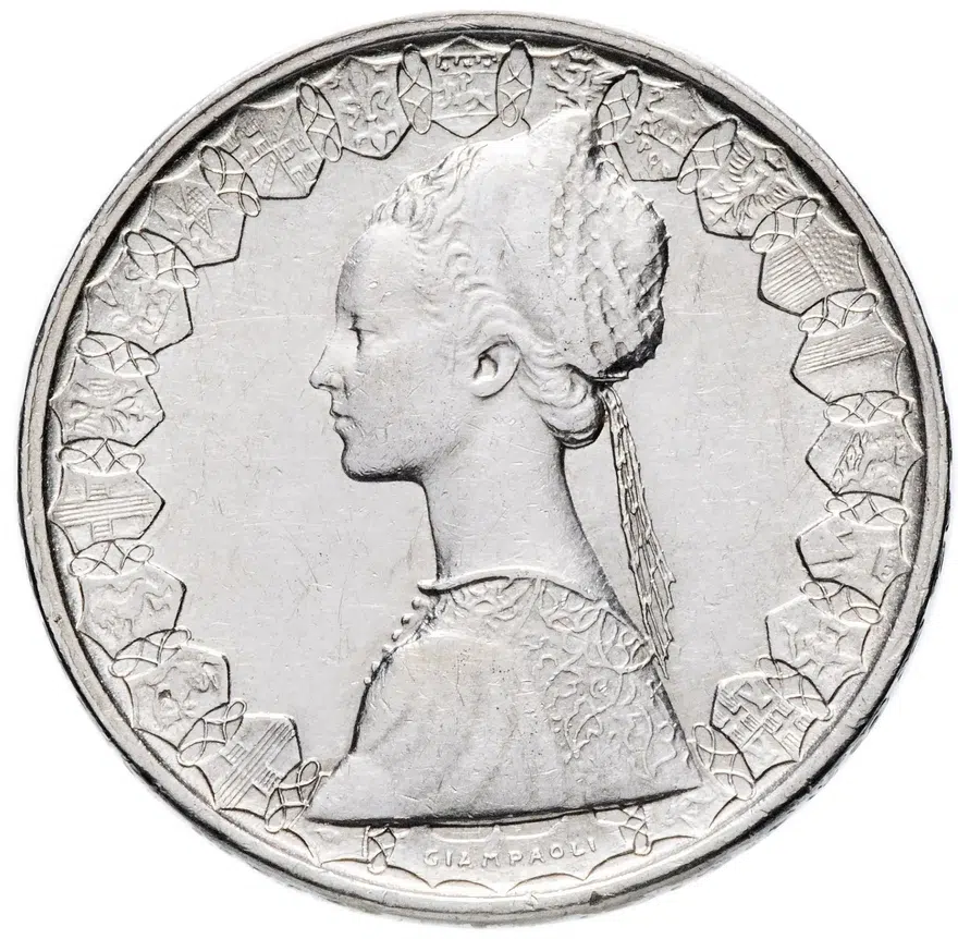 Италия 500 лир 1961, реверс