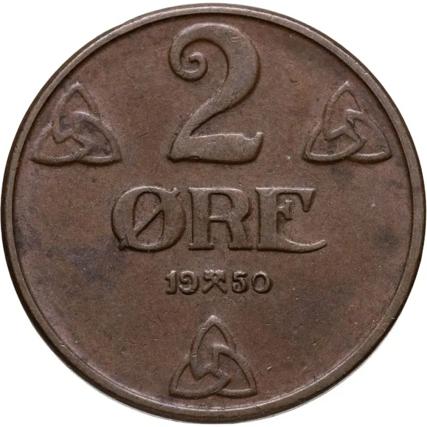 Норвегия 2 эре (ore) 1950