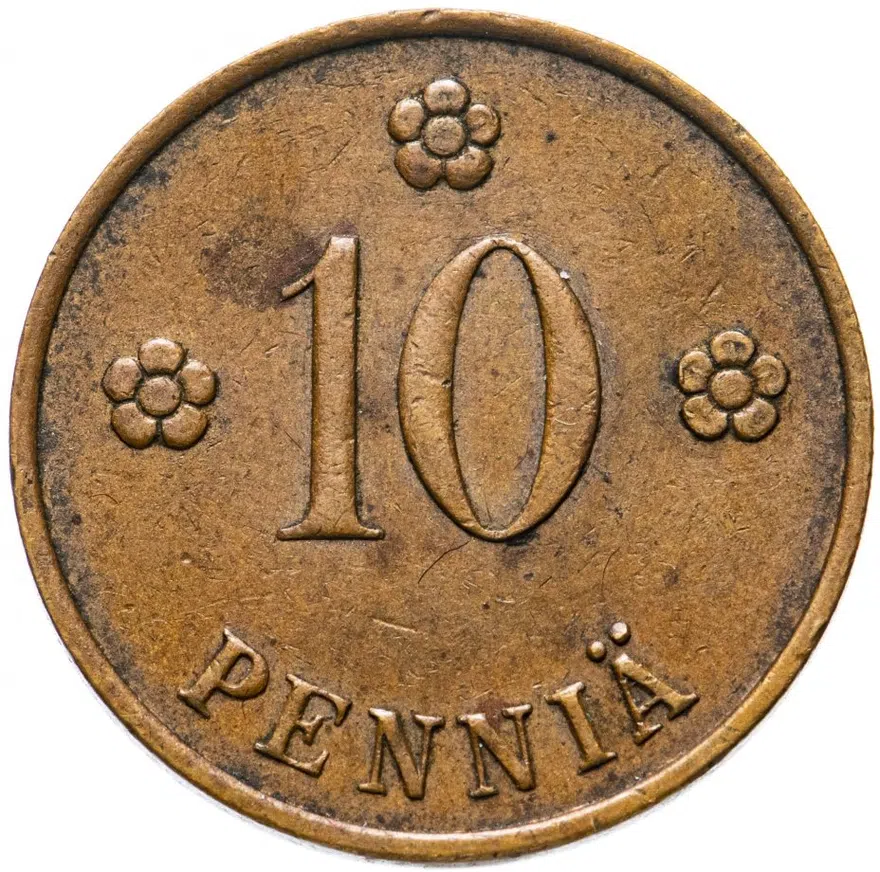 Финляндия 10 пенни (pennia) 1935