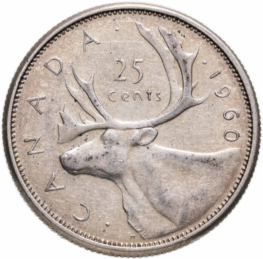 Канада 25 центов (cents) 1960, аверс