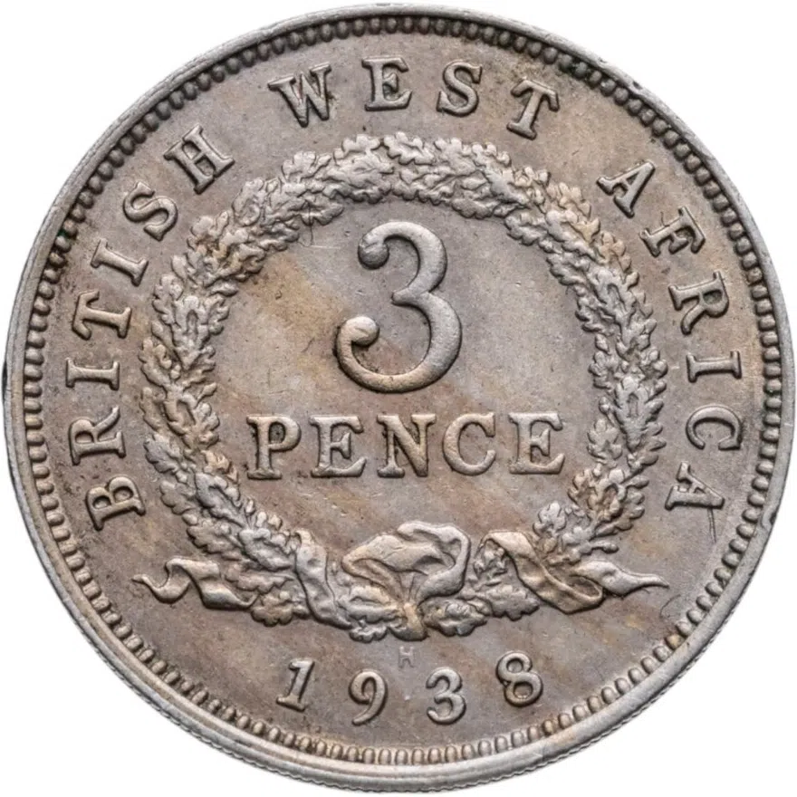 Британская Западная Африка 3 пенса (pence) 1938 H, реверс