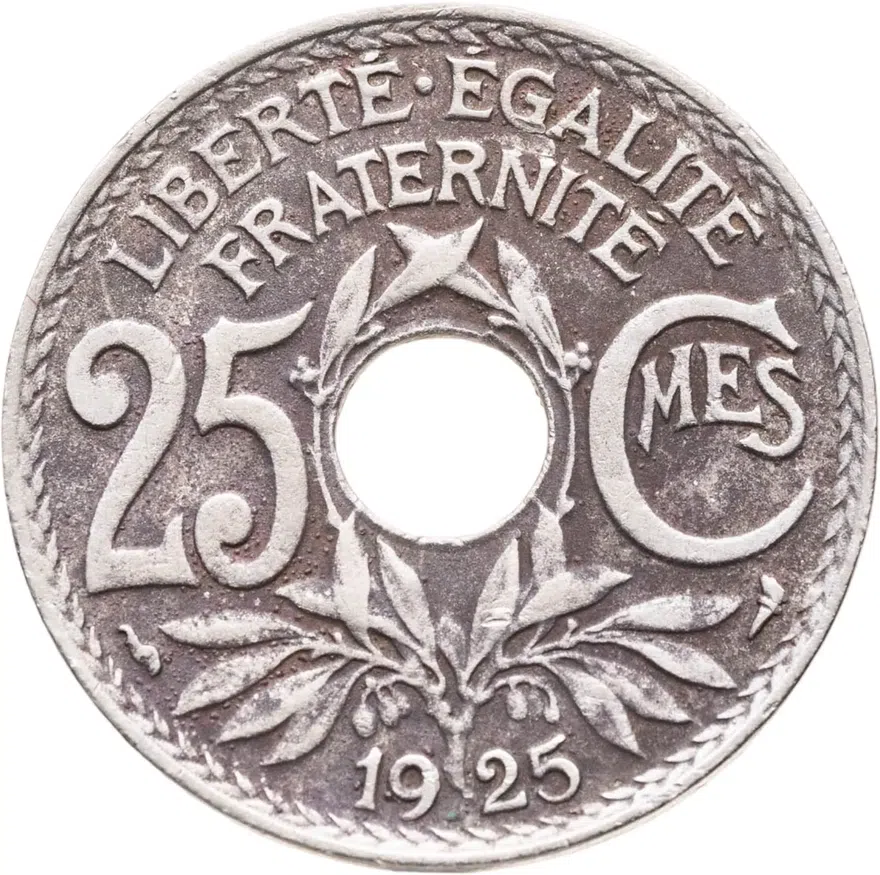 Франция 25 сантимов (centimes) 1925, реверс