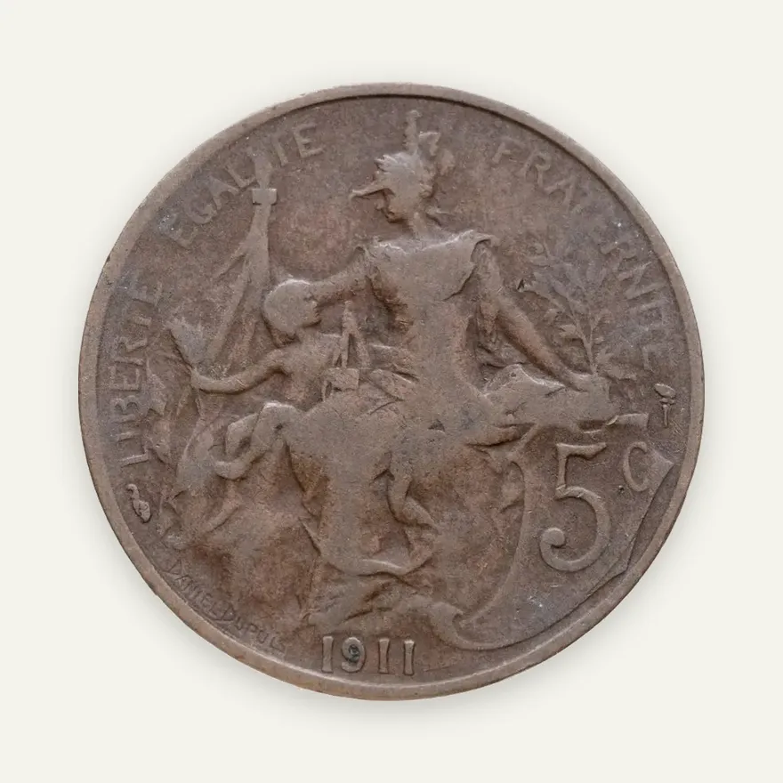 Франция 5 сантимов (centimes) 1911, аверс