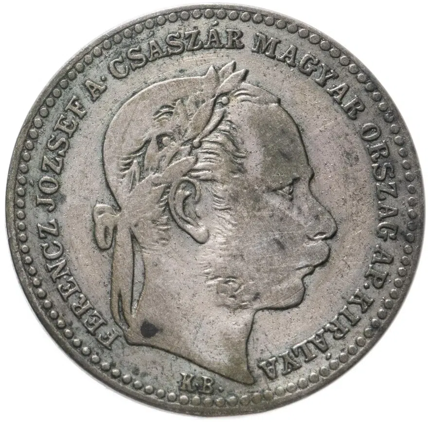 Венгрия 20 крейцеров (krajczar) 1869 KB  знак монетного двора "KB" - Кремница, реверс