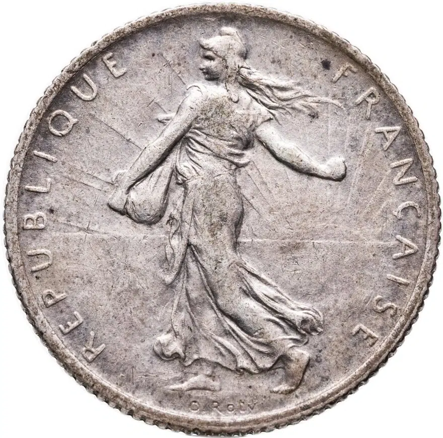 Франция 1 франк (franc) 1912, реверс