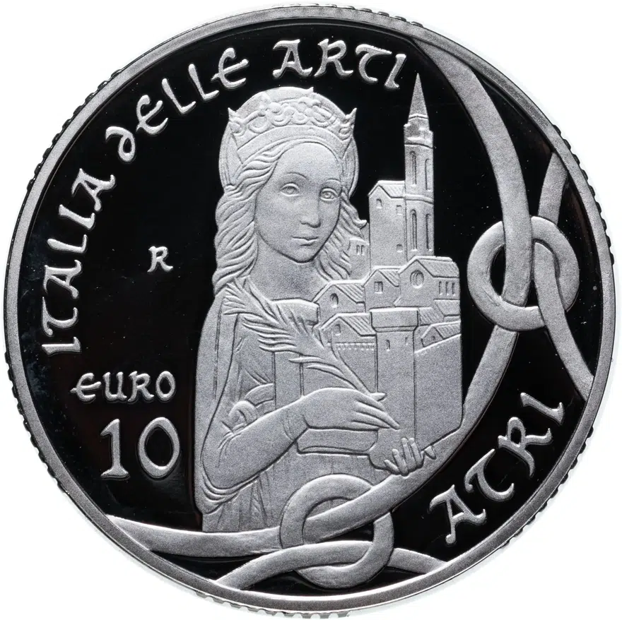 Италия 10 евро (euro) 2014  Искусство Италии - Атри, Абруццо, реверс