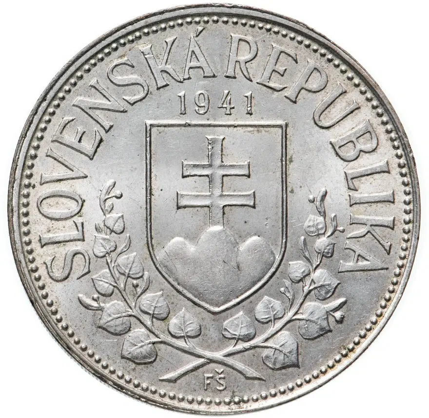 Словакия 20 крон 1941 "Кирилл и Мефодий", реверс