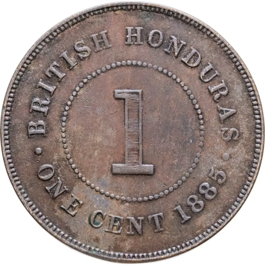 Британский Гондурас 1 цент (cent) 1885, аверс