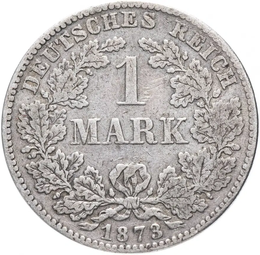 Германия 1 марка 1873 D, реверс