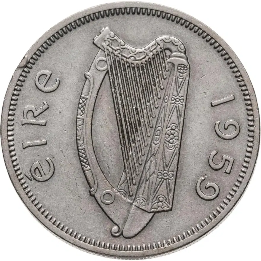 Ирландия 2 шиллинга (флорин, shillings) 1959, реверс