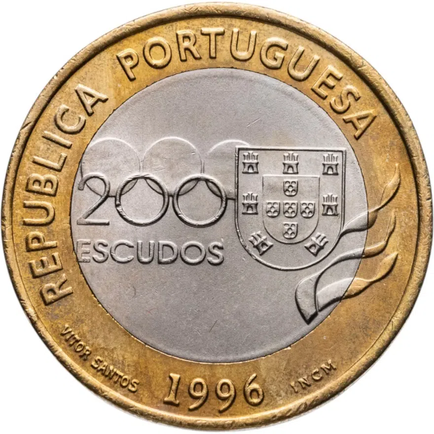 Португалия 200 эскудо (escudos) 1996 "XXVI летние Олимпийские Игры, Атланта 1996"