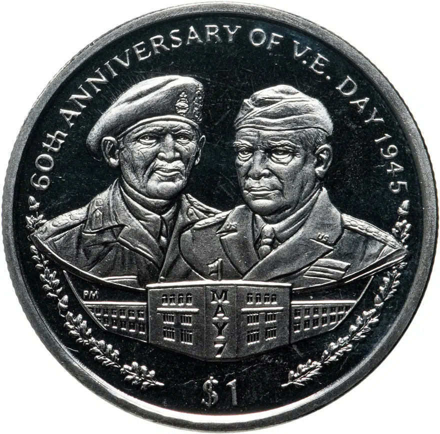 Британские Виргинские острова 1 доллар (dollar) 2005  60 лет со дня Победы в Европе