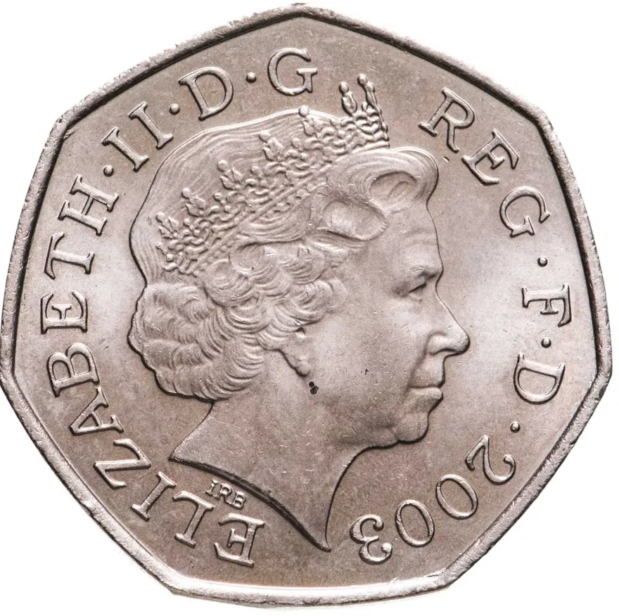 Великобритания 50 пенсов (pence) 2003 г. 100 лет женскому социально-политическому союзу (WSPU), реверс