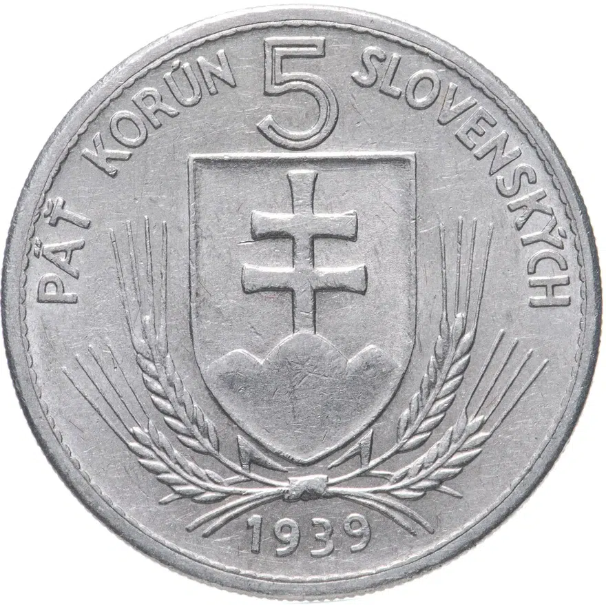Словакия 5 крон (korun) 1939, реверс