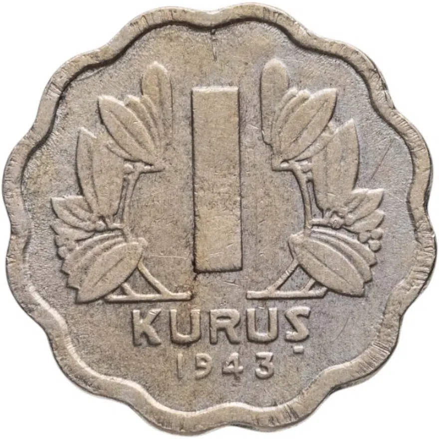 Турция 1 куруш (kurus) 1943