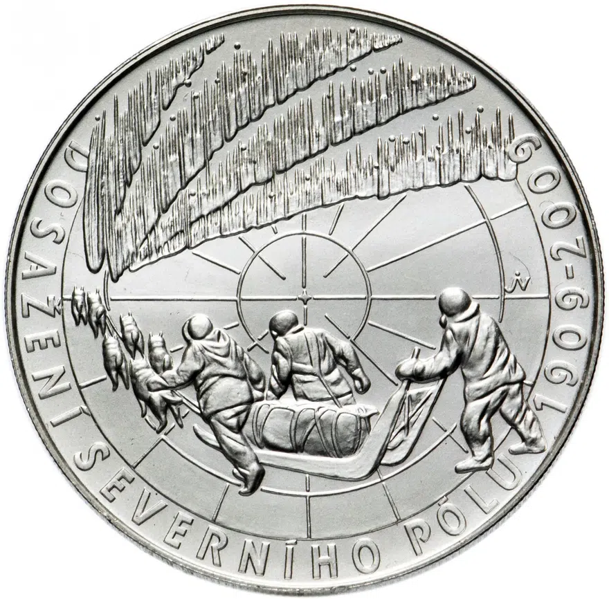 Чехия 200 крон (korun) 2009 "100 лет со дня достижения Северного полюса", реверс