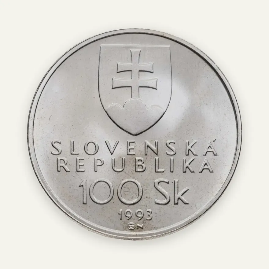 Словакия 100 крон (korun) 1993  Национальная независимость, реверс