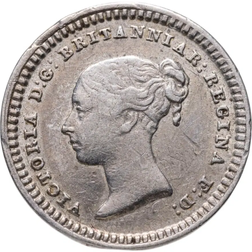 Великобритания 1 1/2 пенса 1843, аверс