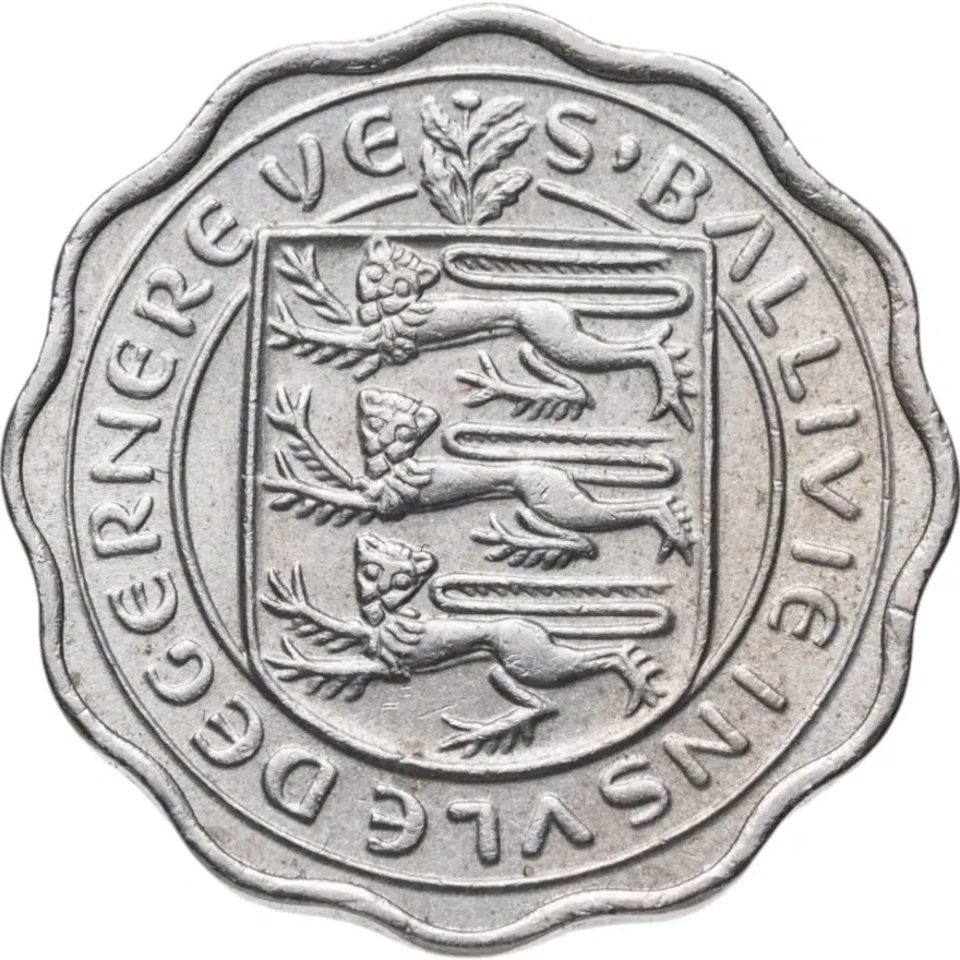 Остров Гернси 3 пенса (pence) 1959 (толщина 2,6 мм)