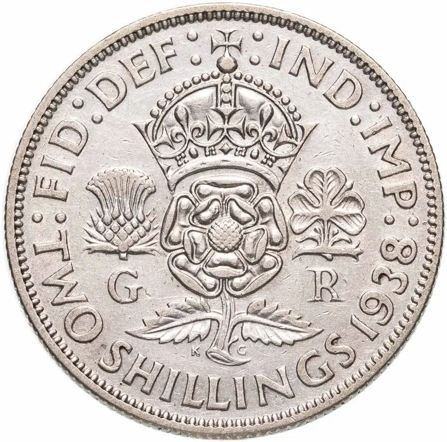 Великобритания 2 шиллинга (флорин, shillings) 1938, аверс