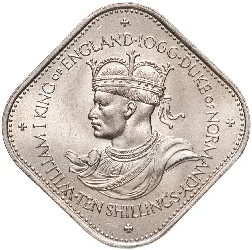 Гернси 10 шиллингов (shillings) 1966 "900-летие завоевания Нормандии", реверс