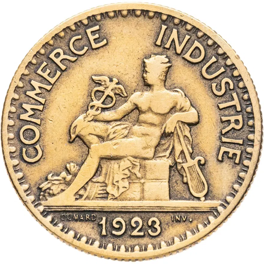 Франция 2 франка (francs) 1923, аверс