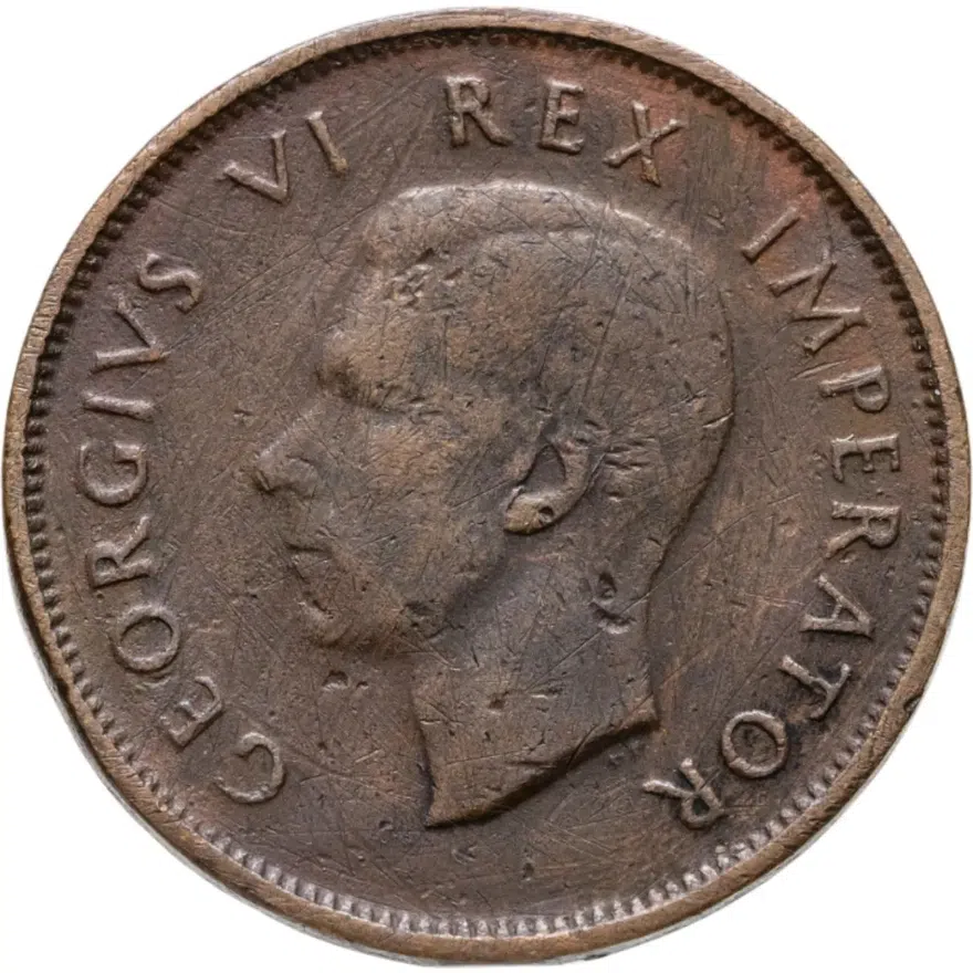 ЮАР 1/2 пенни (penny) 1945