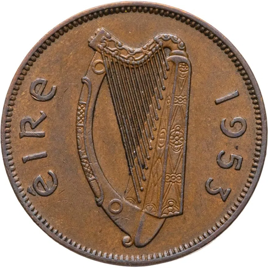 Ирландия 1/2 пенни (penny) 1953, реверс