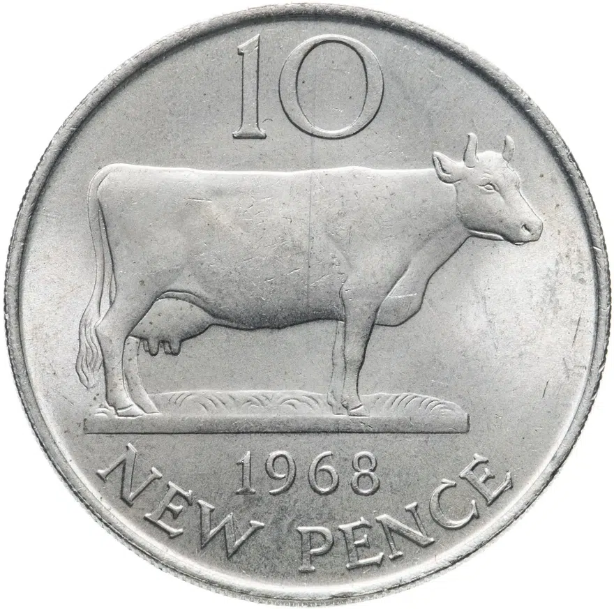 Гернси 10 новых пенсов (new pence) 1968